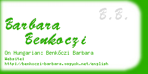 barbara benkoczi business card